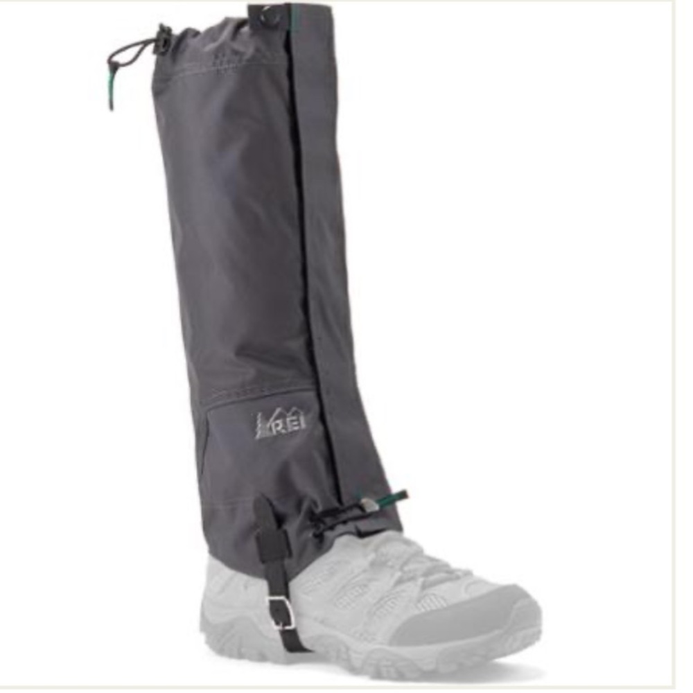 🖤 NWT REI Co Op Black Dark Gray Asphalt Mountaineering Hiking Gaiters UNISEX S/M